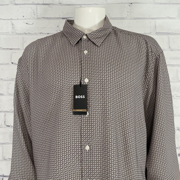 Hugo Boss Shirt Men's 4XL Long Sleeve Button Up Shirt Lyocell Boss NWT - Picture 1 of 14
